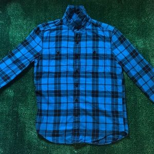 American Eagle Blue and Black Flannel